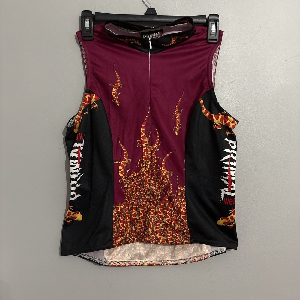 [RARE]Primal 3/4 Zip Sleeveless Cycling Jersey Men/women Sz Med,lizard Of Ahhhs